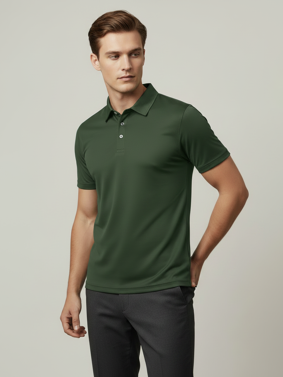 Rawgear Summer Dry Fit Polo Shirt For Men-Olive Green-BE9494