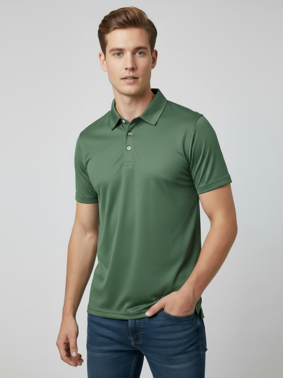 Rawgear Summer Dry Fit Polo Shirt For Men-Light Olive Green-BE6731