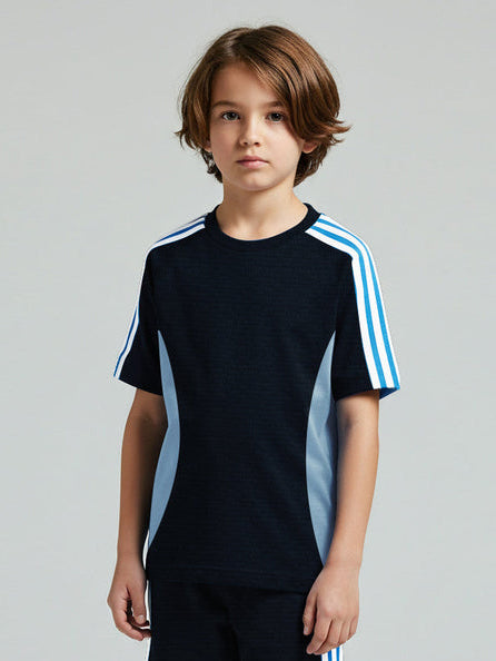 Ads Summer T Shirt For Kids-Dark Navy With Blue-NSK31