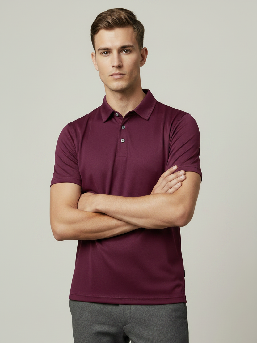 Rawgear Summer Dry Fit Polo Shirt For Men-Maroon-BE8164