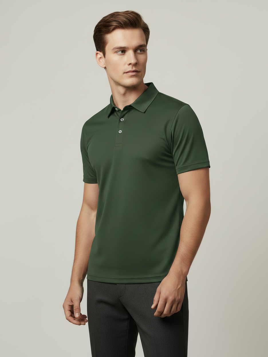 Rawgear Summer Dry Fit Polo Shirt For Men-Olive Green-BE9494