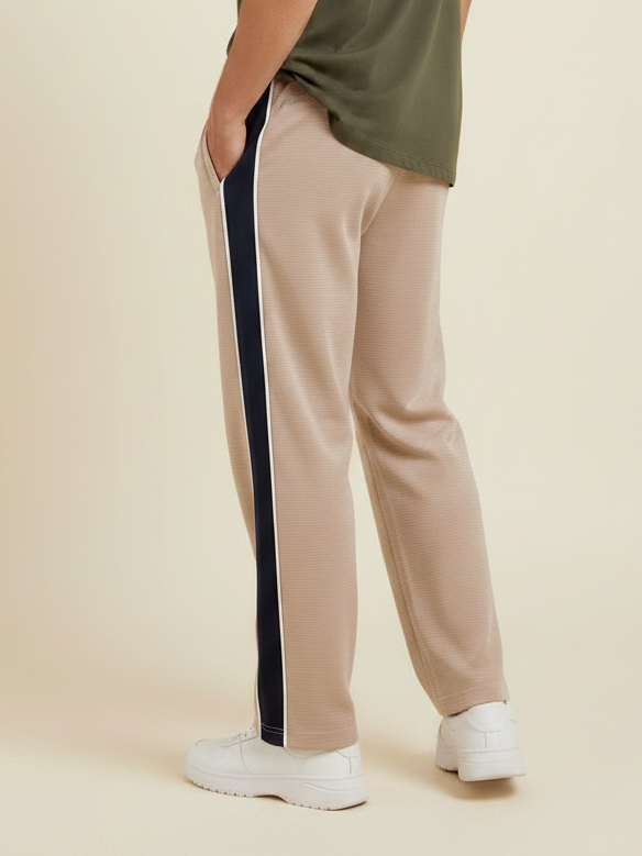 Stylish Regular Fit Summer Trouser For Men-Beige-NST36