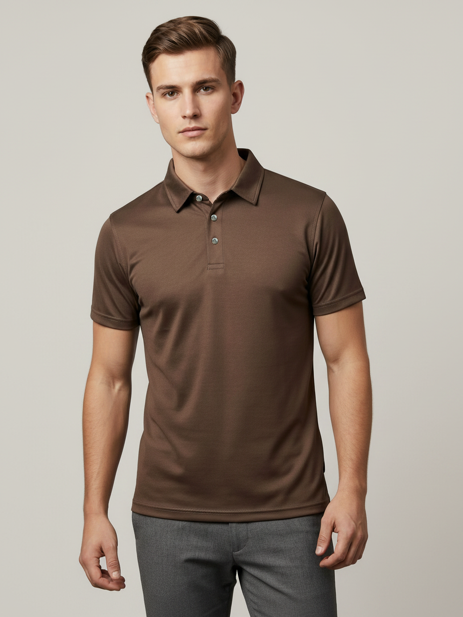 Rawgear Summer Dry Fit Polo Shirt For Men-Chocolate Brown-BE0111