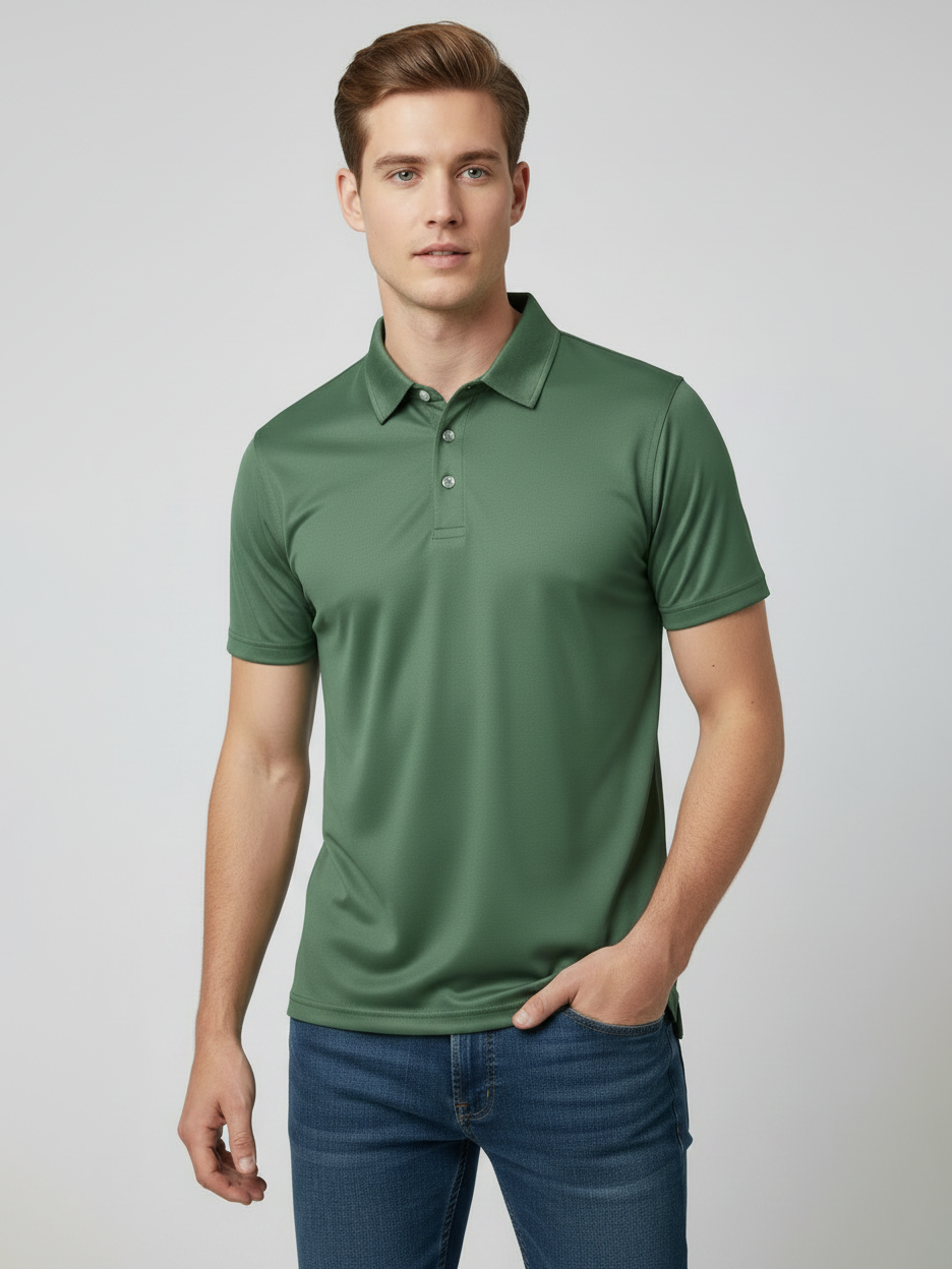 Rawgear Summer Dry Fit Polo Shirt For Men-Light Olive Green-BE6731