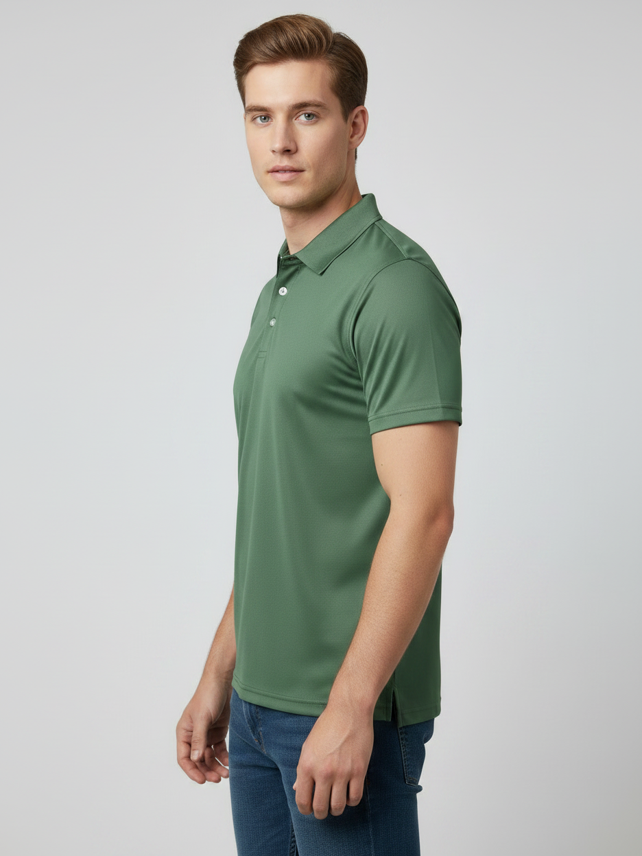 Rawgear Summer Dry Fit Polo Shirt For Men-Light Olive Green-BE6731