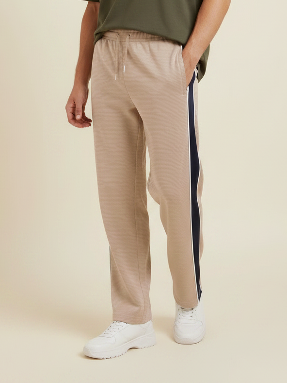Stylish Regular Fit Summer Trouser For Men-Beige-NST36