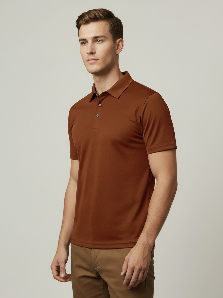 Rawgear Summer Dry Fit Polo Shirt For Men-Rust Orange-BE9989