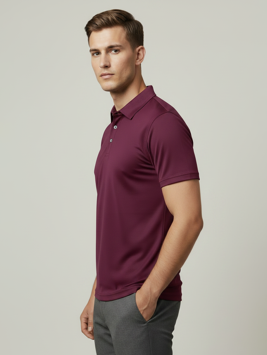 Rawgear Summer Dry Fit Polo Shirt For Men-Maroon-BE8164