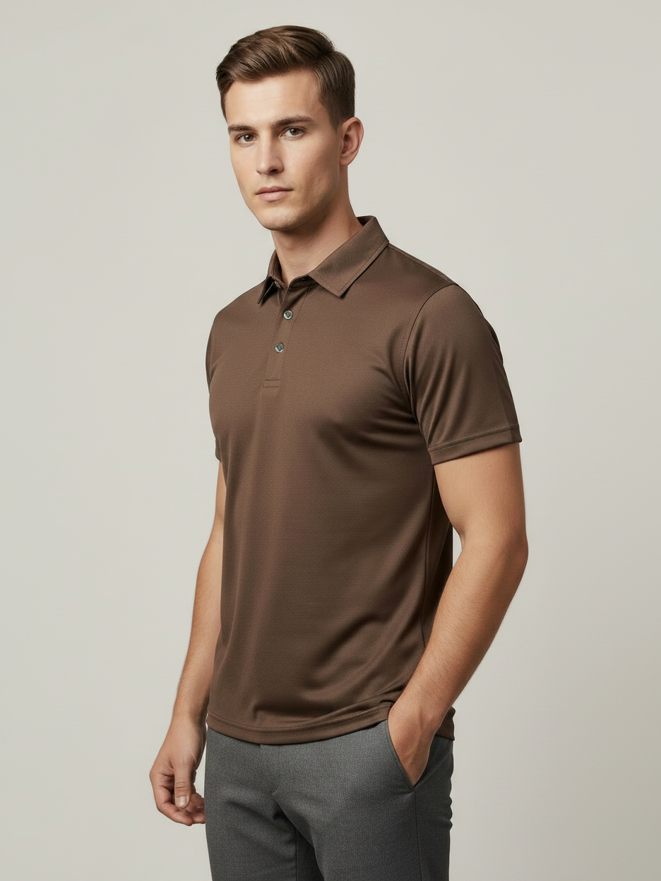 Rawgear Summer Dry Fit Polo Shirt For Men-Chocolate Brown-BE0111