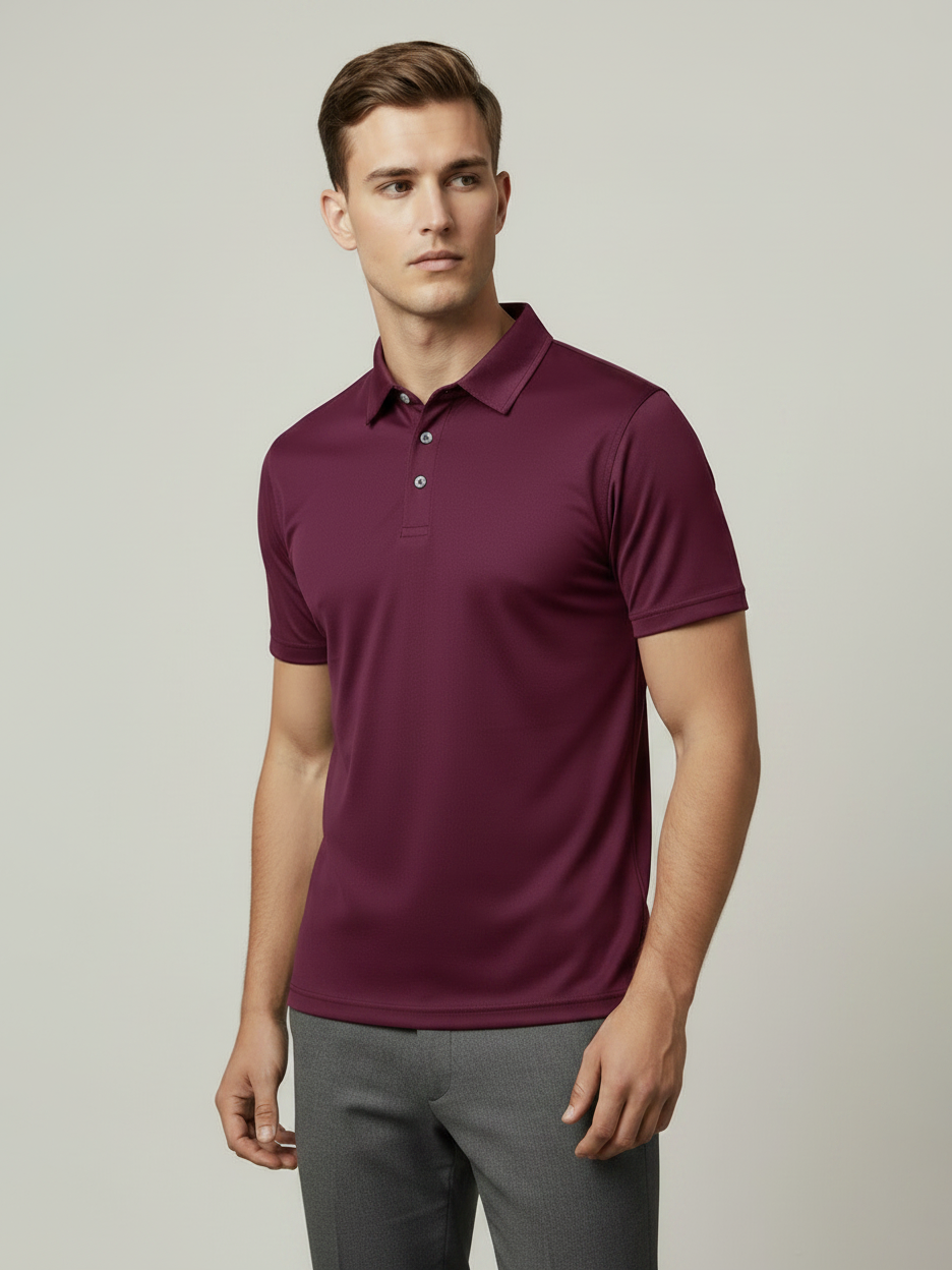 Rawgear Summer Dry Fit Polo Shirt For Men-Maroon-BE8164