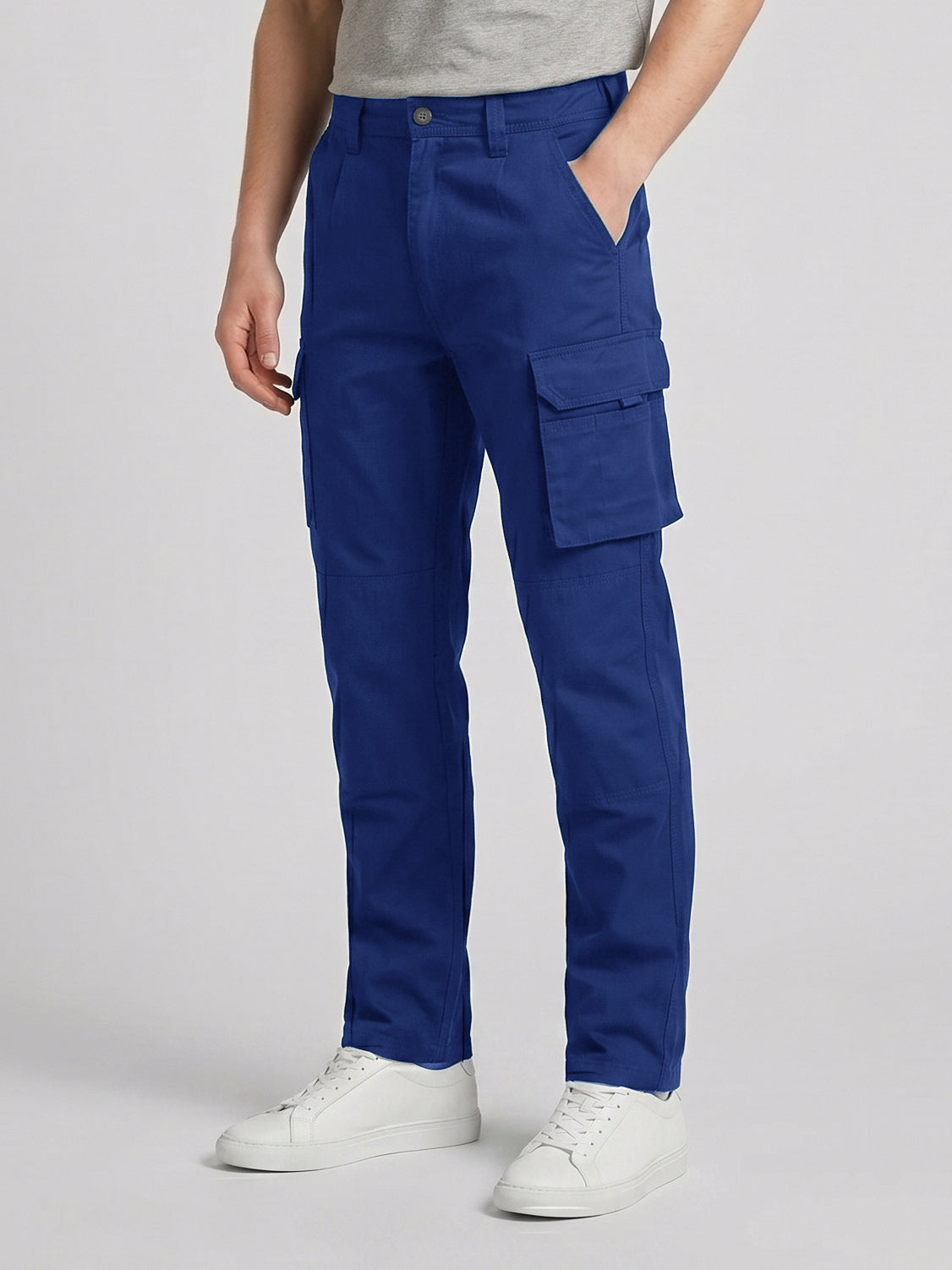 Royal Blue Cargo Trouser For Men-BE0469