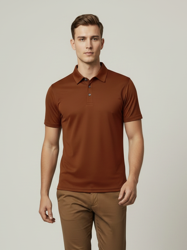 Rawgear Summer Dry Fit Polo Shirt For Men-Rust Orange-BE9989