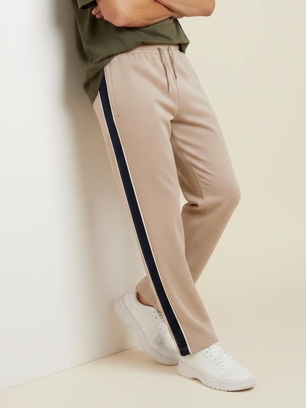 Stylish Regular Fit Summer Trouser For Men-Beige-NST36