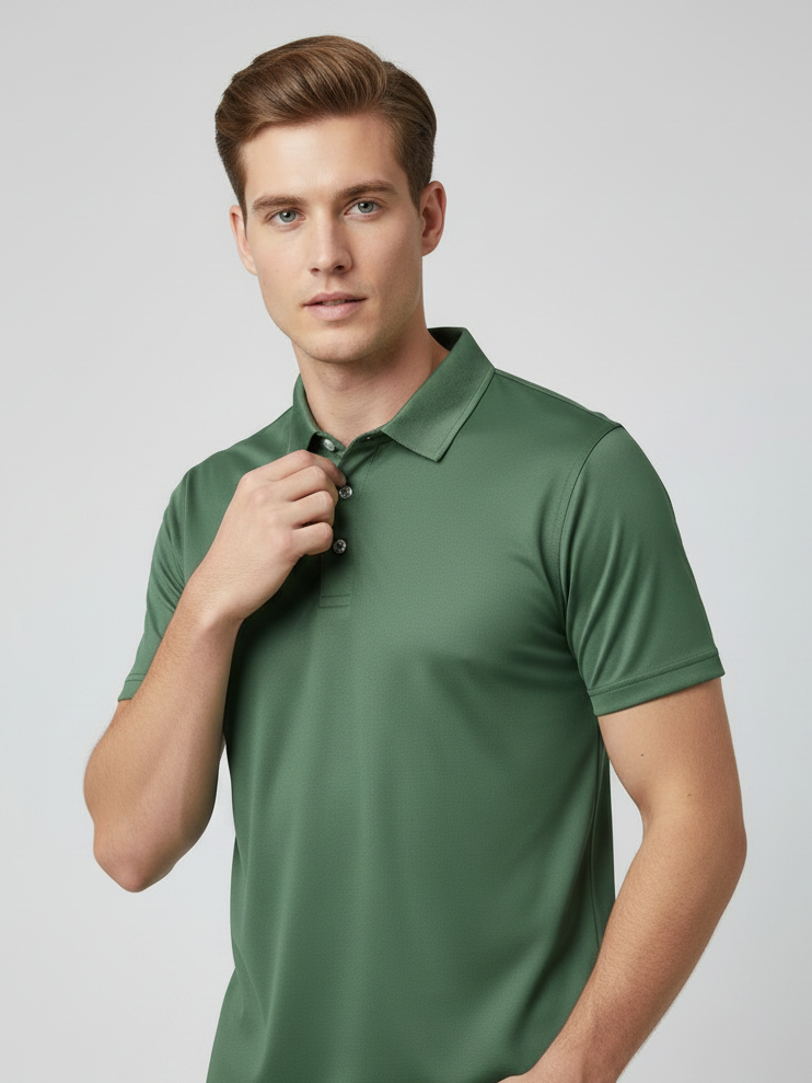 Rawgear Summer Dry Fit Polo Shirt For Men-Light Olive Green-BE6731