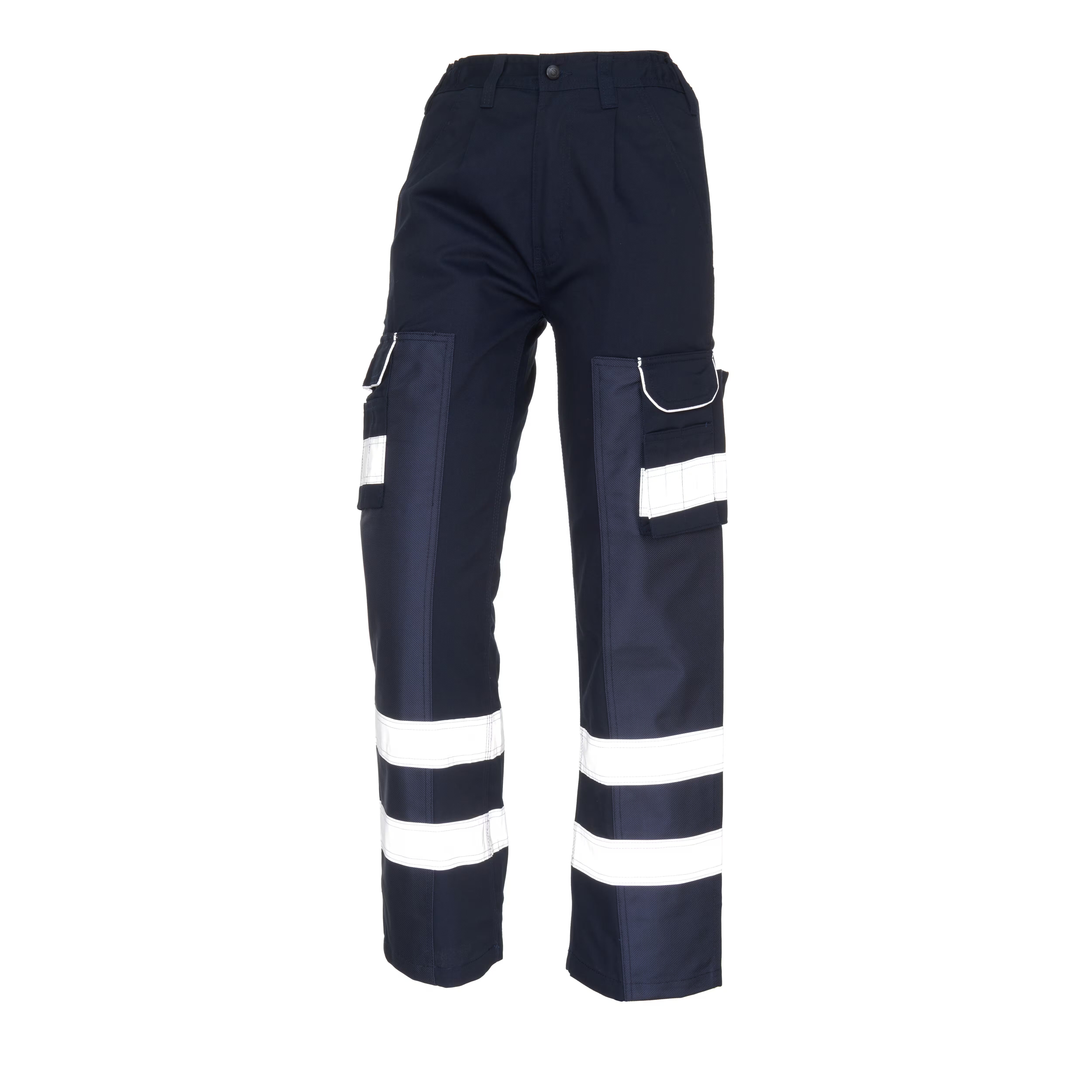 Dark Navy Cargo Trouser For Men With Reflectors-BE7447