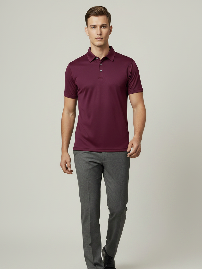 Rawgear Summer Dry Fit Polo Shirt For Men-Maroon-BE8164