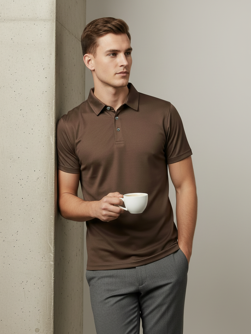 Rawgear Summer Dry Fit Polo Shirt For Men-Chocolate Brown-BE0111