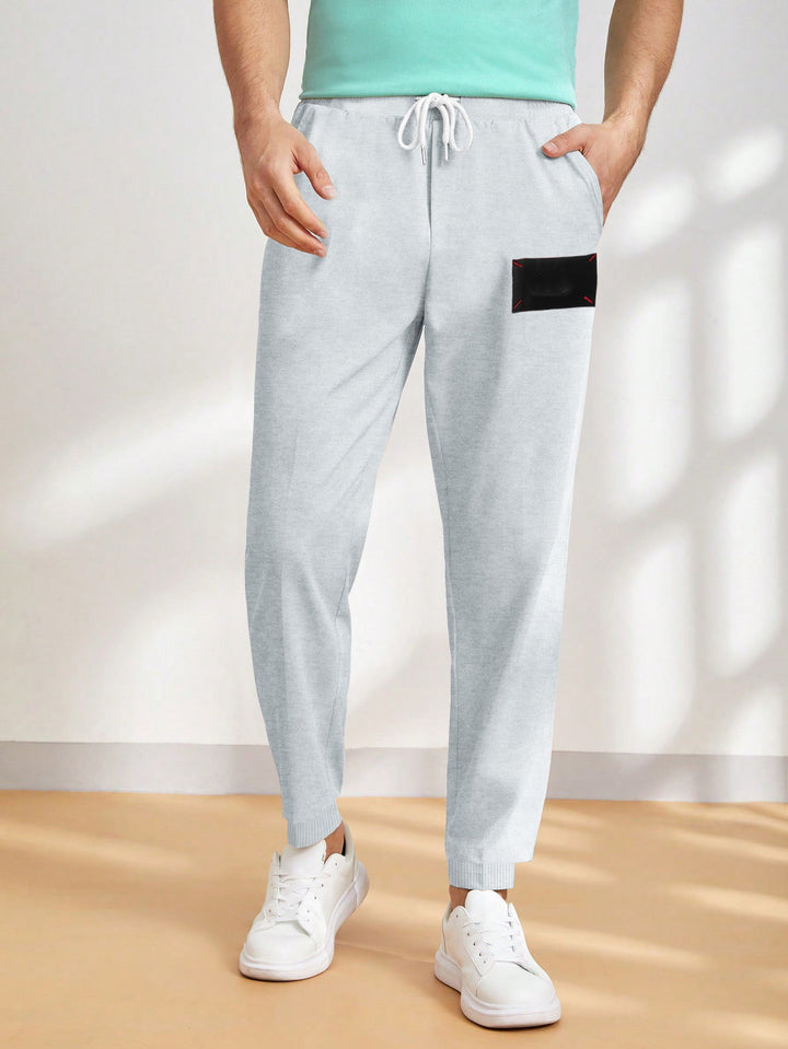 Slazenger Summer Trouser For Men-Ice Blue Melange-BE2293/BR14116