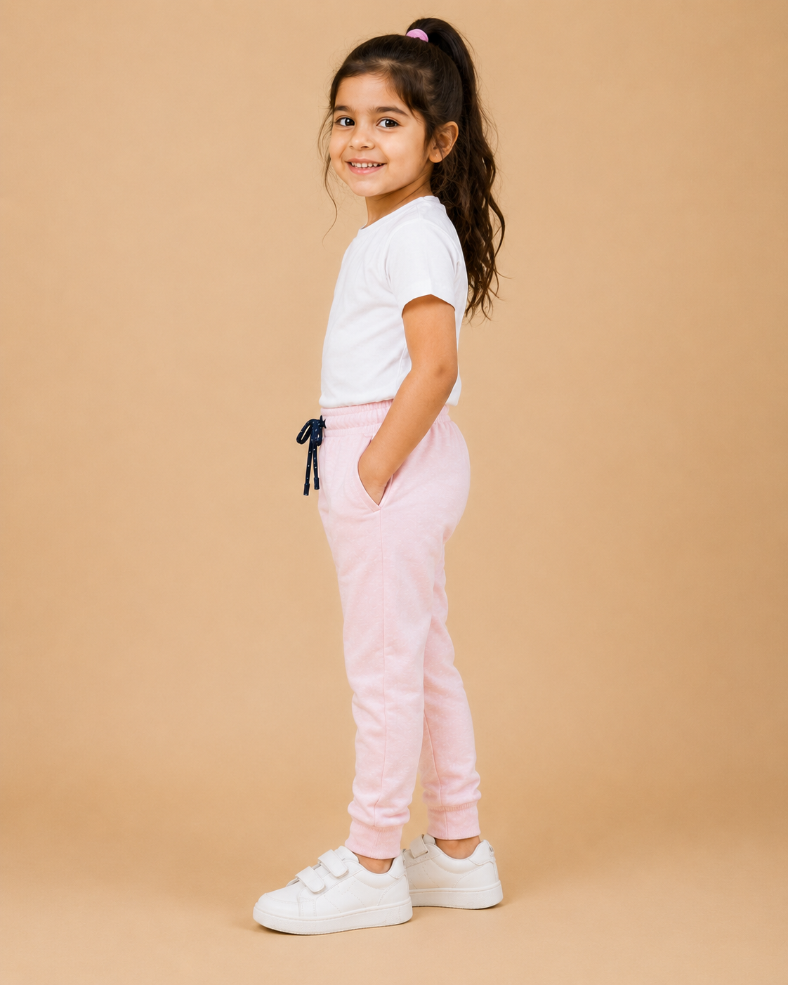 Kids Light Pink Jogger Pants – Soft & Comfortable Casual Trouser na165