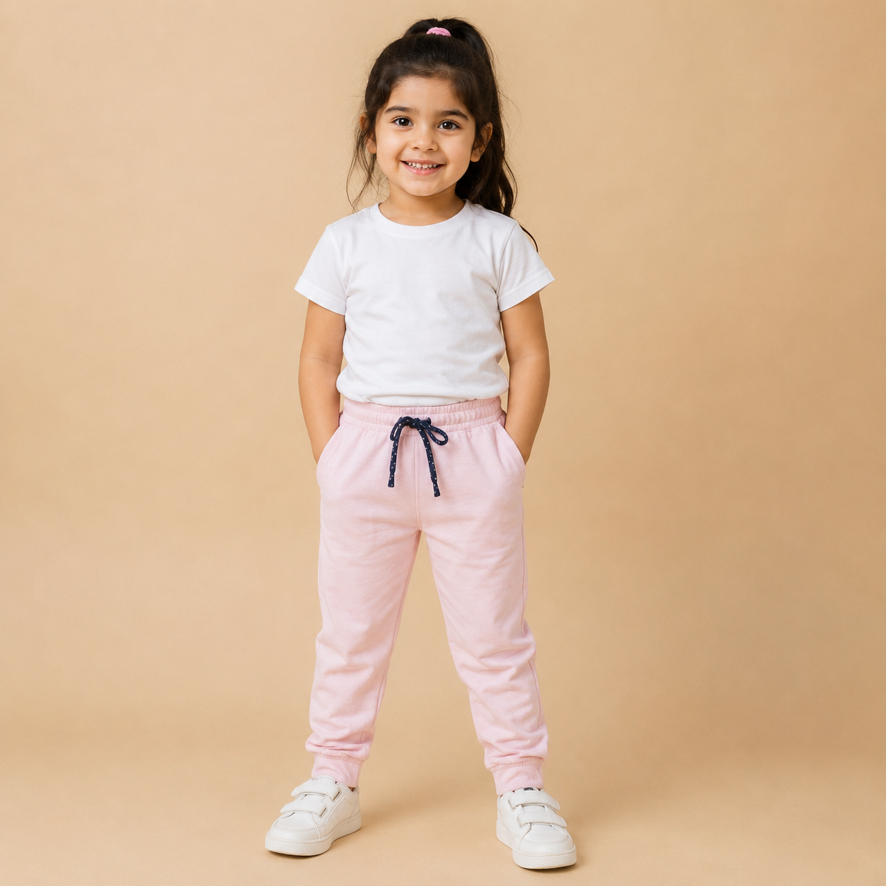 Kids Light Pink Jogger Pants – Soft & Comfortable Casual Trouser na165