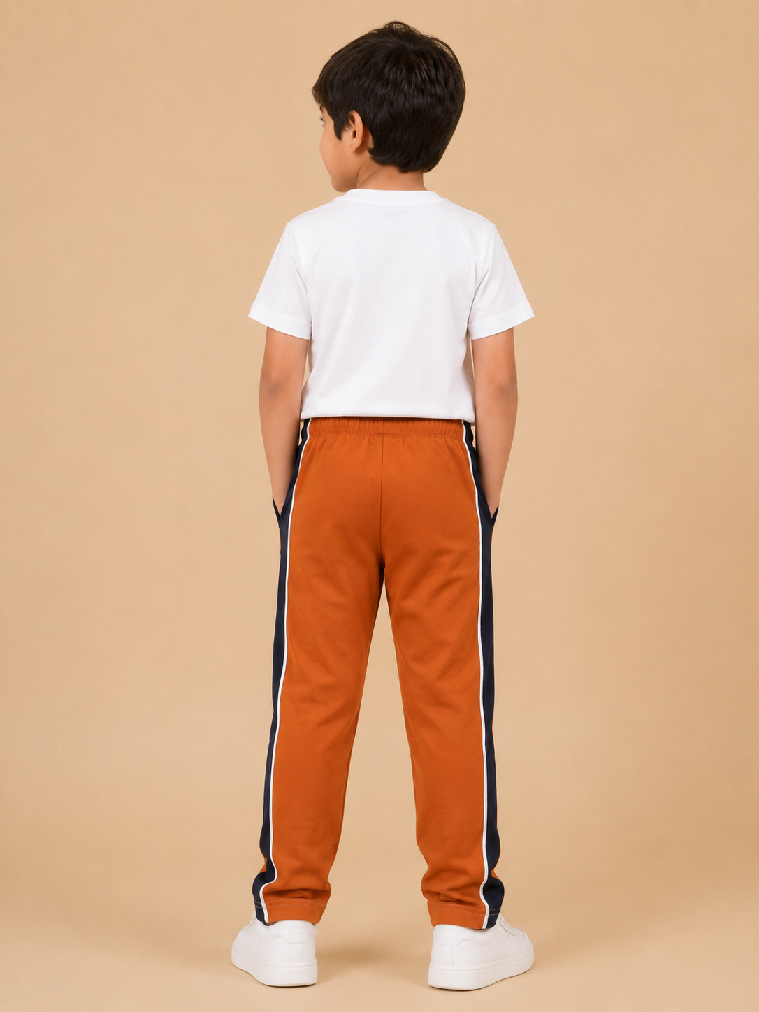 Premium Boys Trouser-Drak Orange with Navy-T12