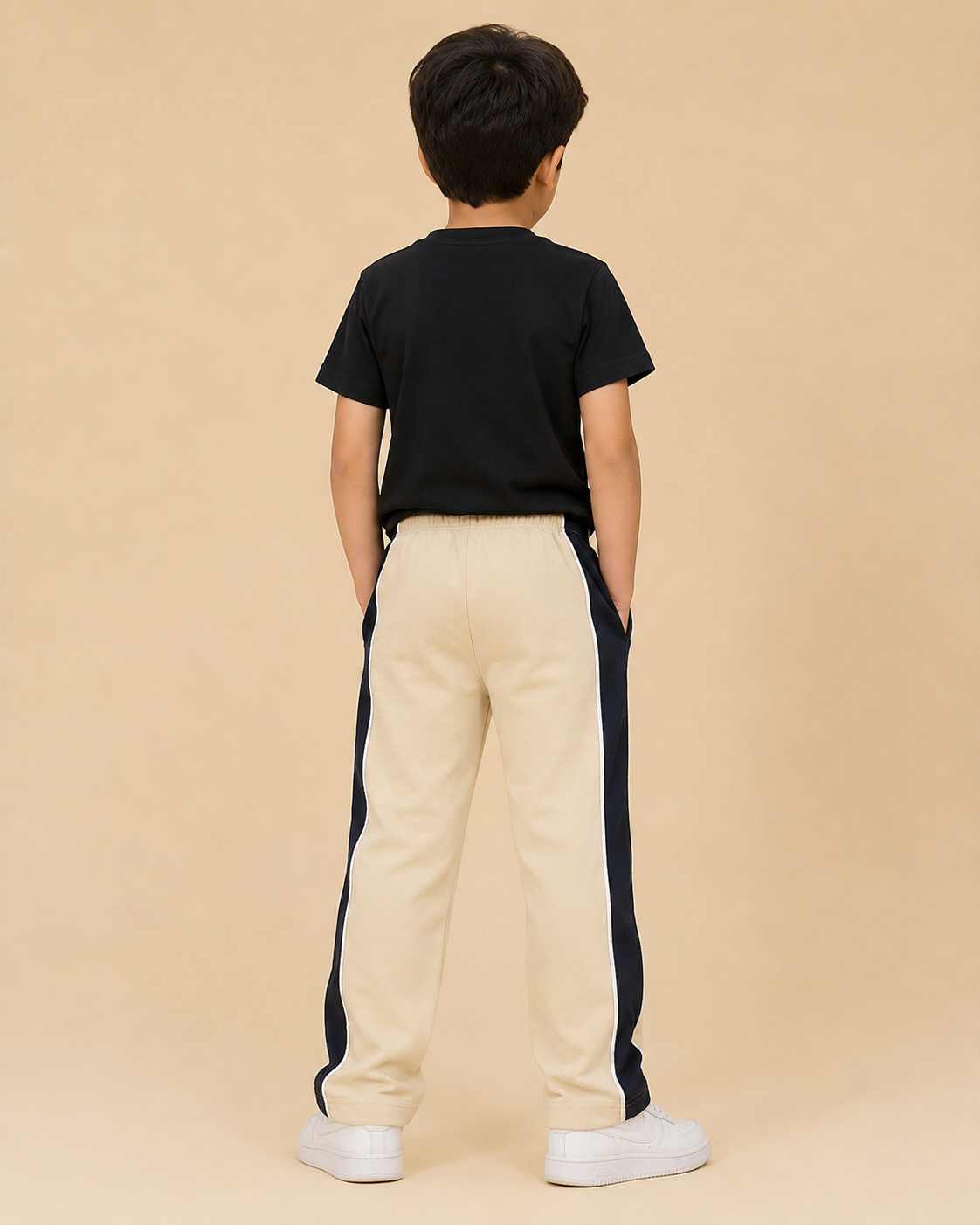 Premium Boys Trouser-  cream With Navy -T31