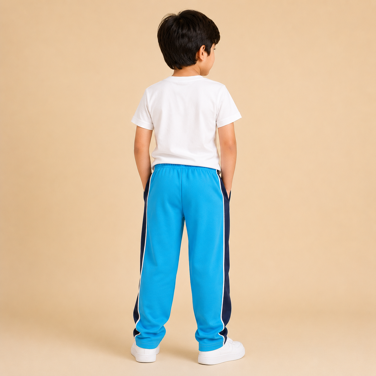 Premium Boys Trouser- Sky Blue With Navy T42