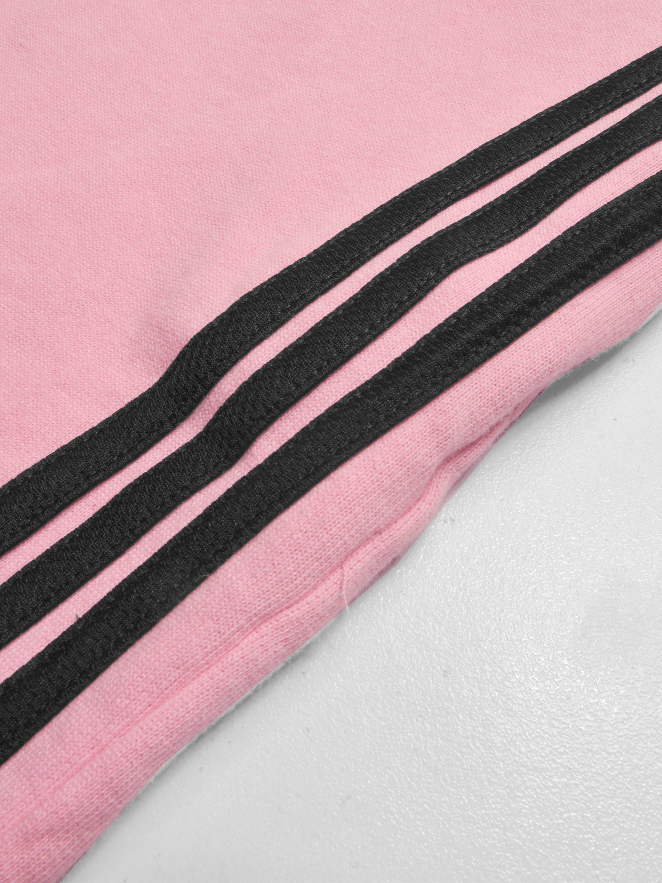Summer Jersey Slim Fit Bermuda Short For Men-Pink with Stripes-SP1771/RT2432