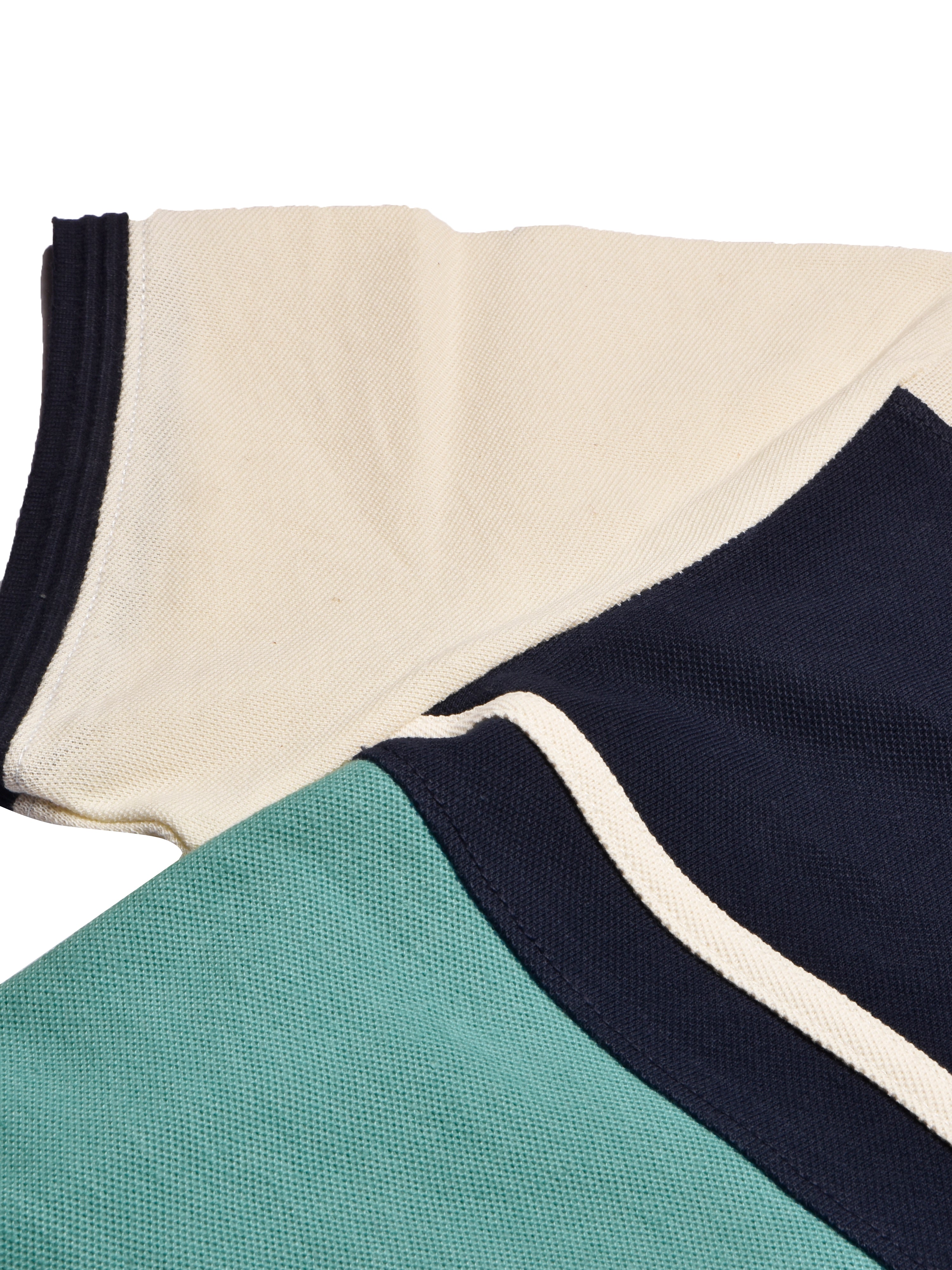 LV Summer Polo Shirt For Men-Aqua Green with Off White & Navy-SP1576/RT2377