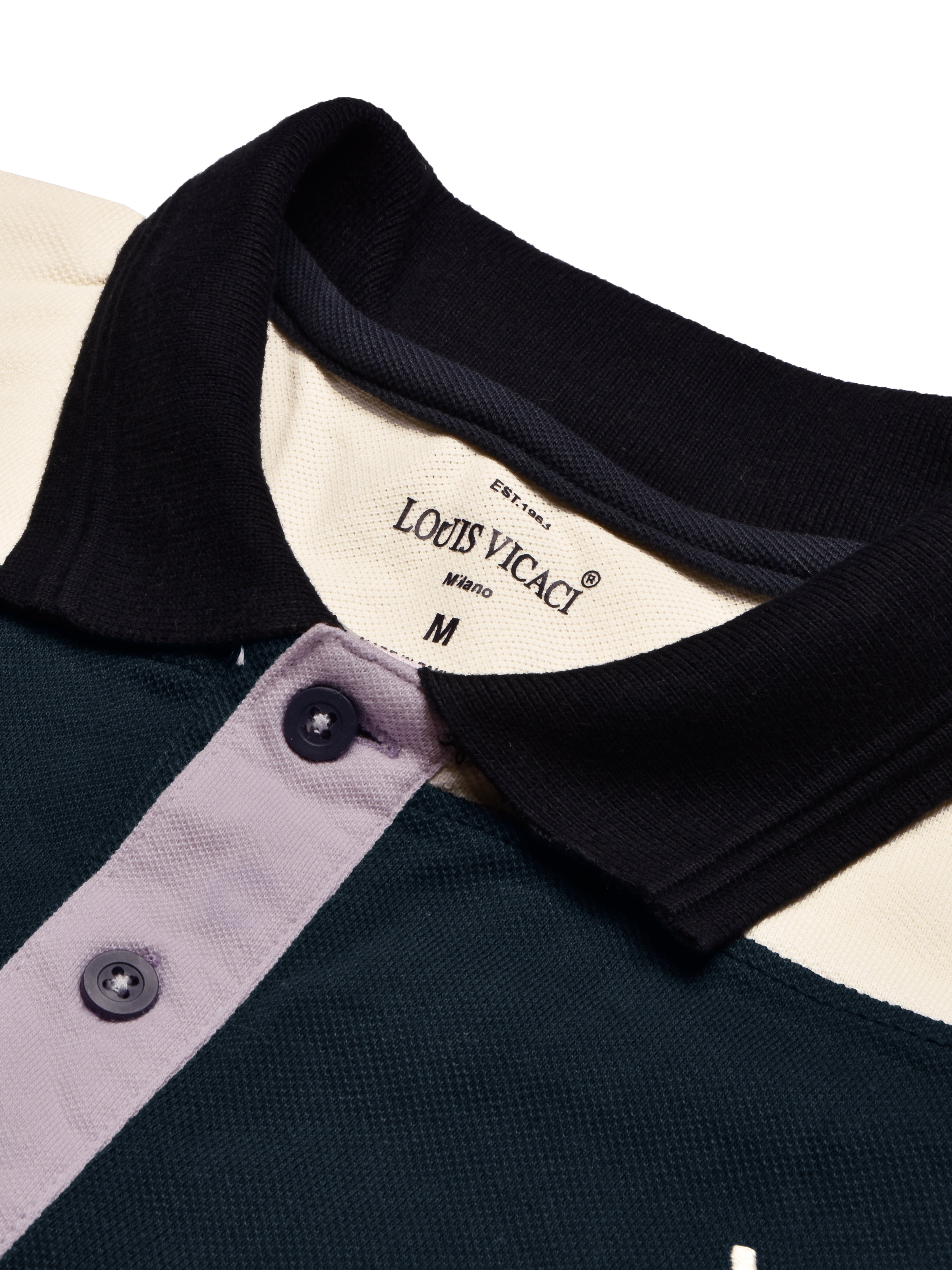 LV Summer Polo Shirt For Men-Light purple with Navy & Off White-SP1580/RT2379