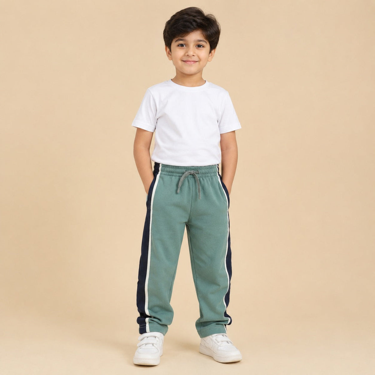 Premium Boys Trouser-Burnt Orange with Navy-T10