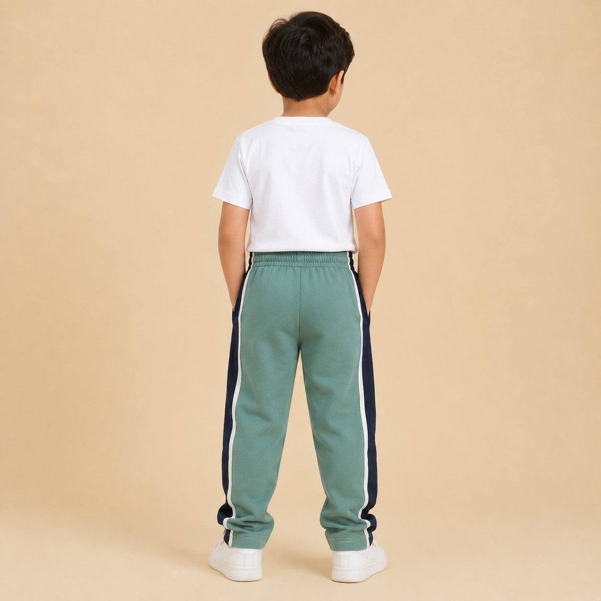 Premium Boys Trouser-Burnt Orange with Navy-T10
