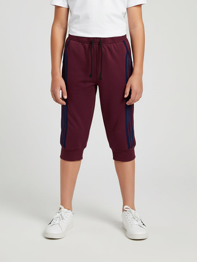 Summer Jersey Slim Fit Short For Kids-Dark Maroon-NSK04
