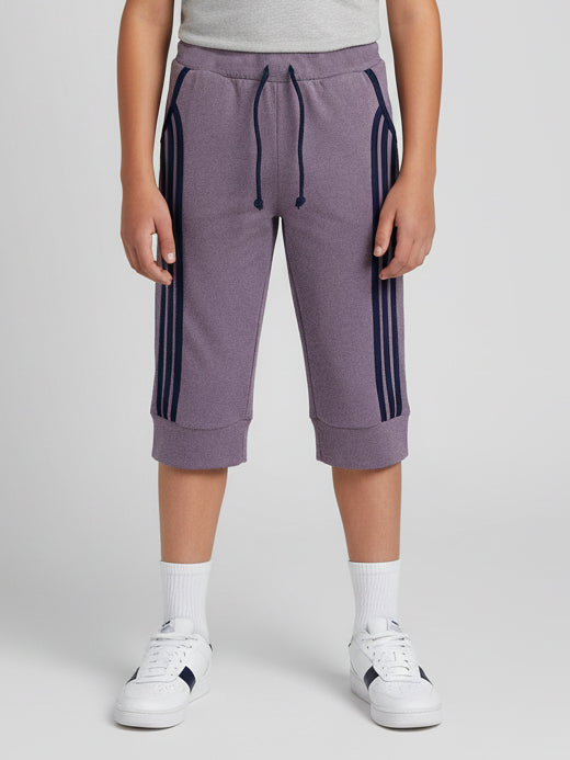 Summer Jersey Slim Fit Short For Kids-Purple Melange-NSK08