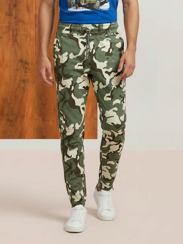 Louis Vicaci Slim Fit Single Jersey Trouser For Men-Camouflage-NSK54