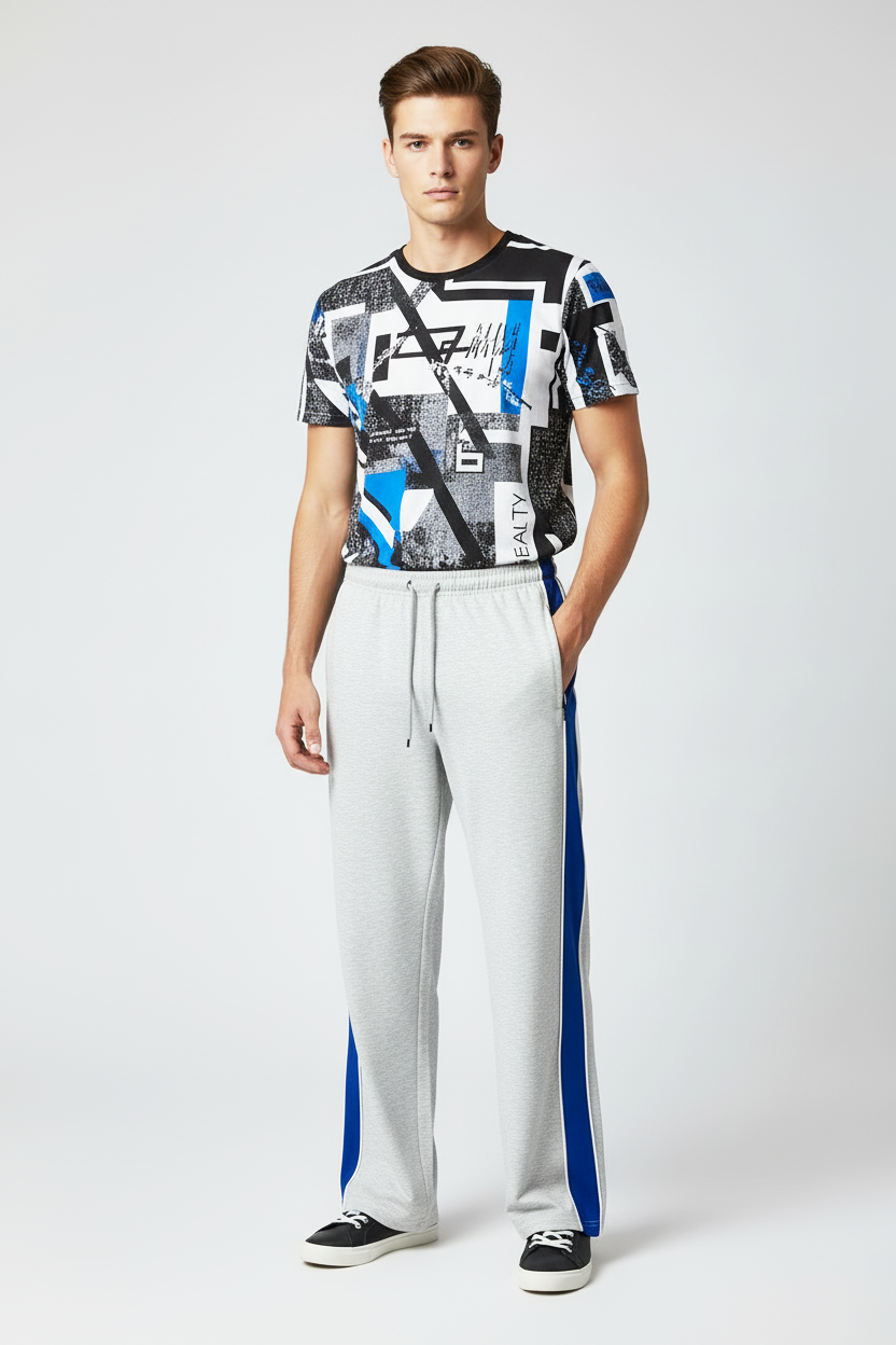 Stylish Regular Fit Single Jersey Summer Trouser For Men-Light Grey melange-NST07