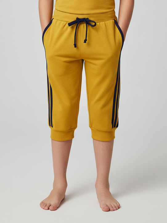 Summer Jersey Slim Fit Short For Kids-Yellow-NSK12