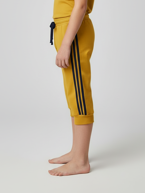 Summer Jersey Slim Fit Short For Kids-Yellow-NSK12